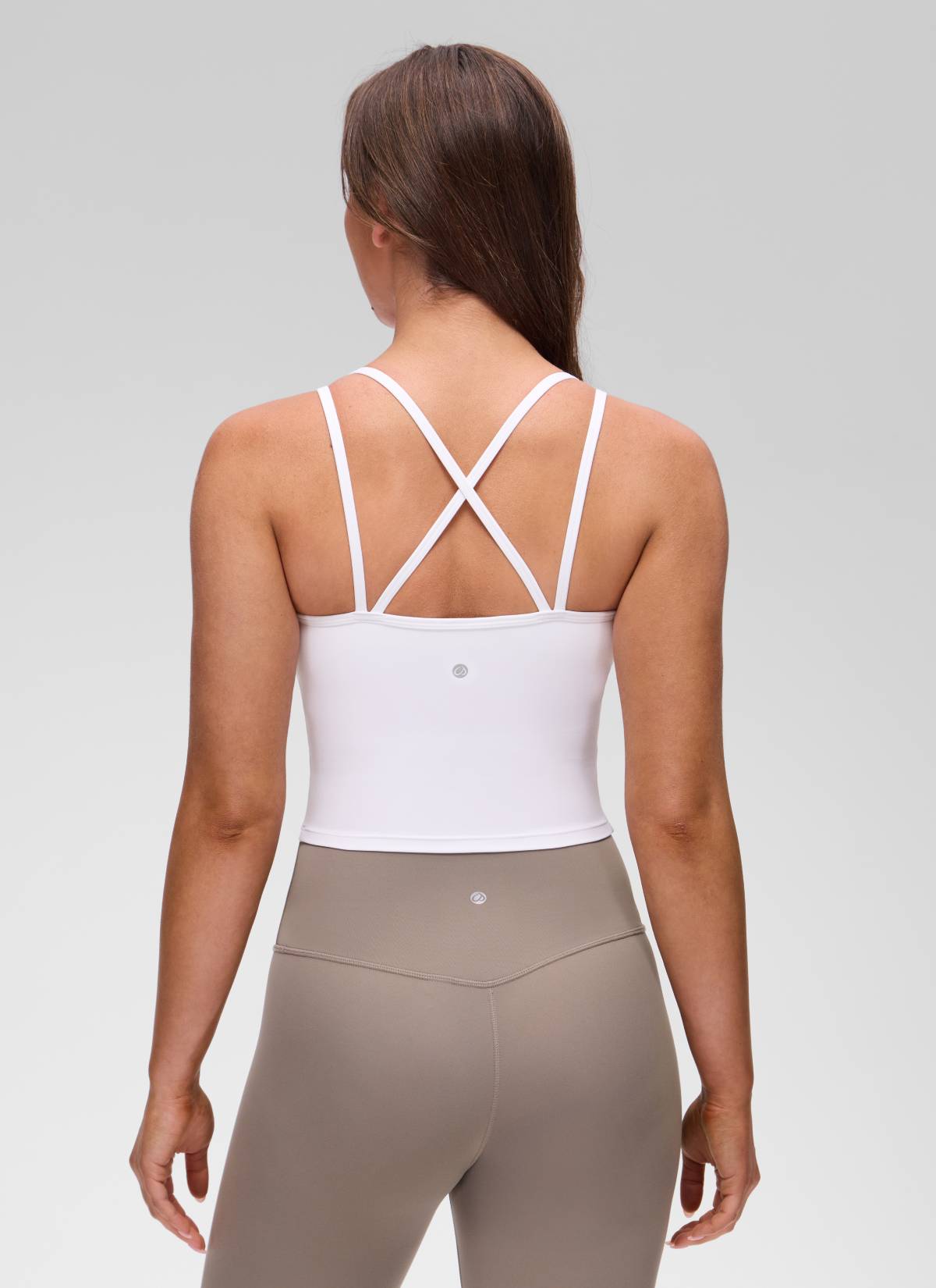 CRZ YOGA Mujer Butterluxe escote V, espalda cruzada con sujetador blanco