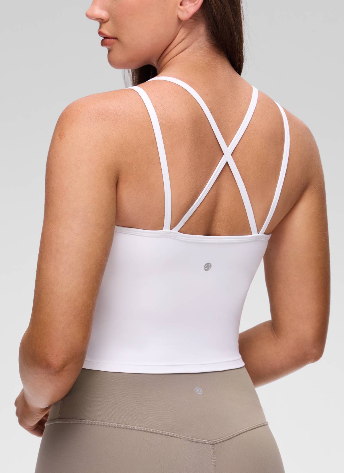 CRZ YOGA Mujer Butterluxe escote V, espalda cruzada con sujetador blanco