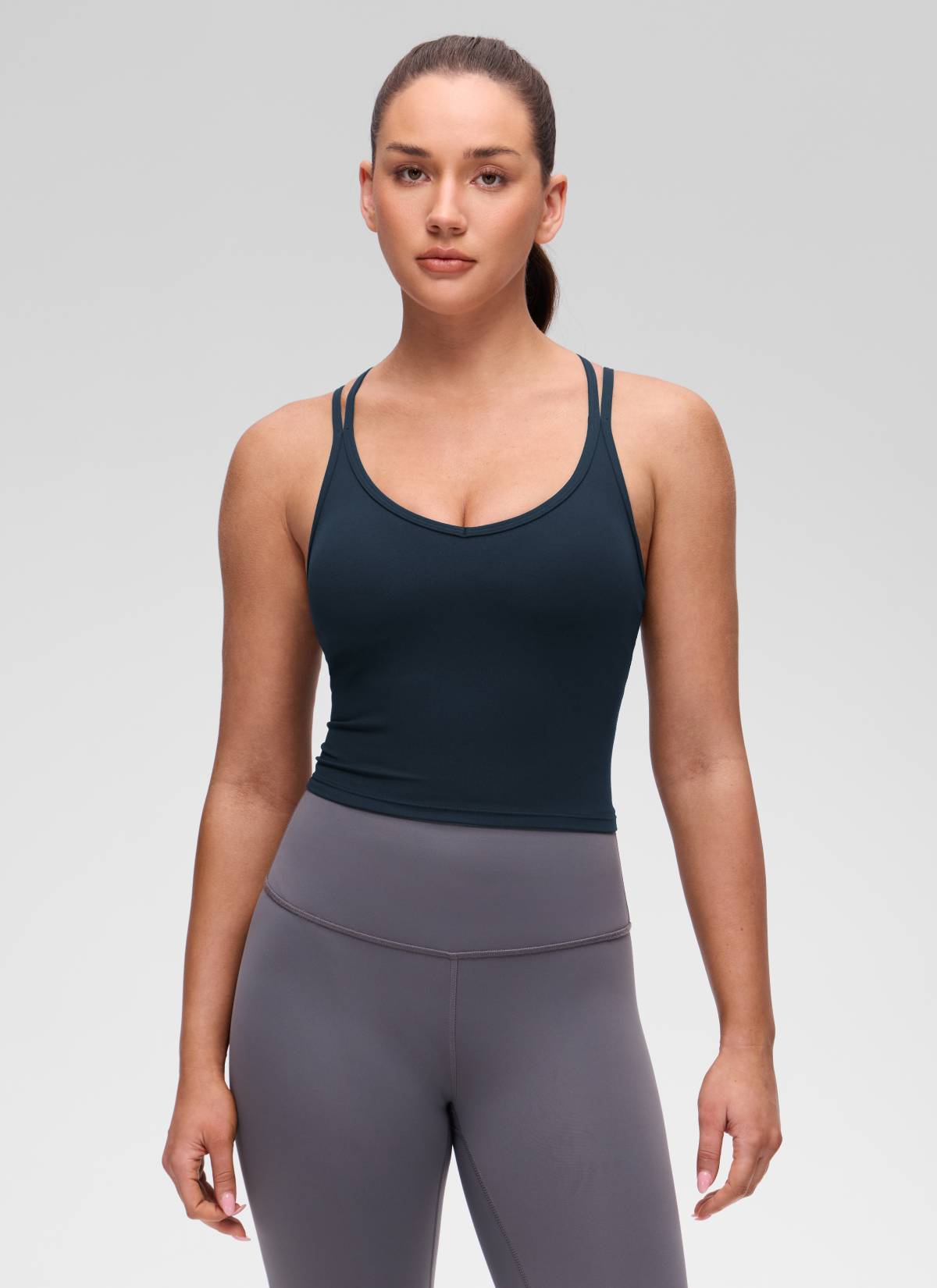 CRZ YOGA Mujer Butterluxe escote V, espalda cruzada con sujetador True Navy