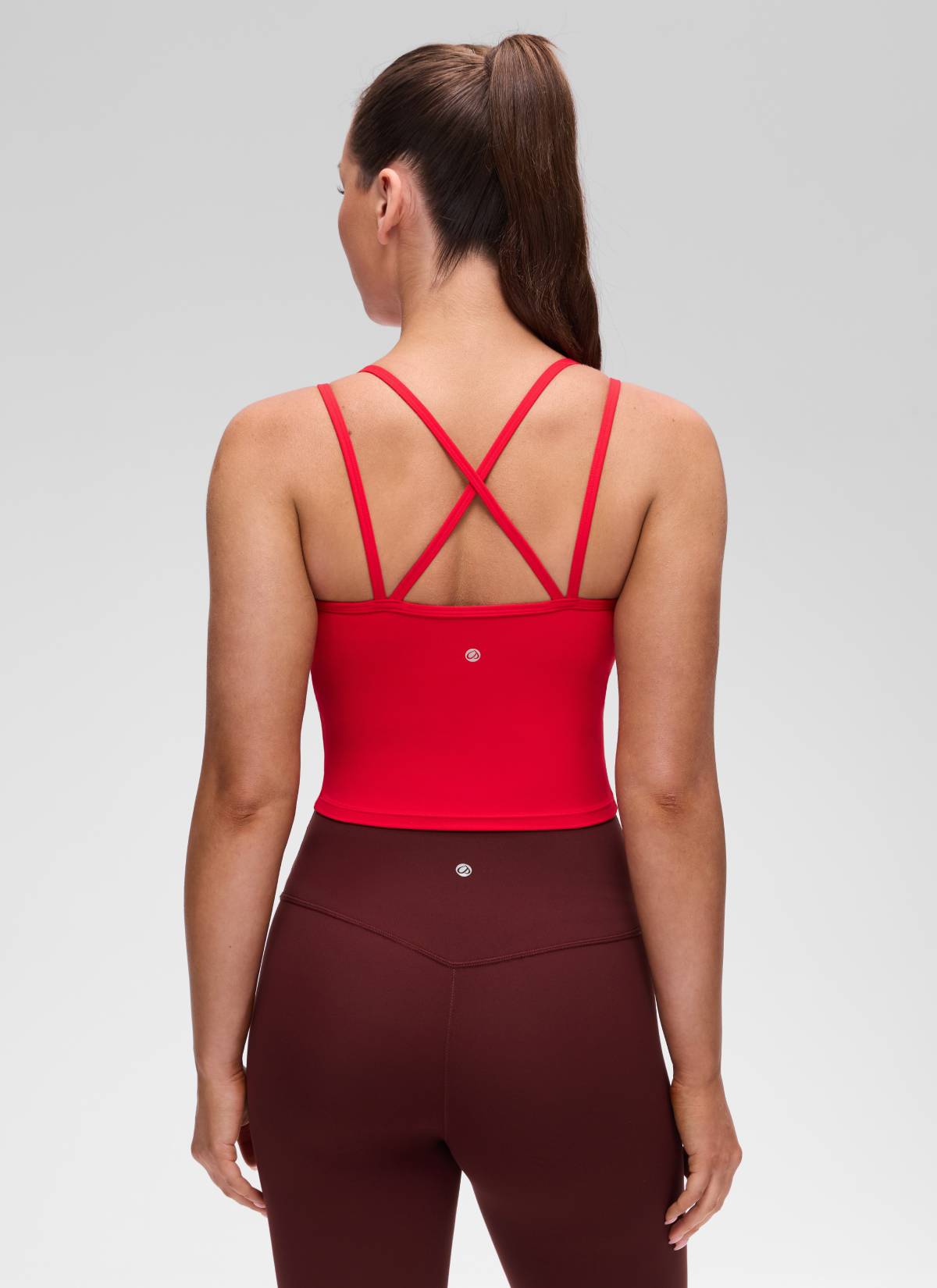 CRZ YOGA Mujer Butterluxe escote V, espalda cruzada con sujetador Rojo Aurora