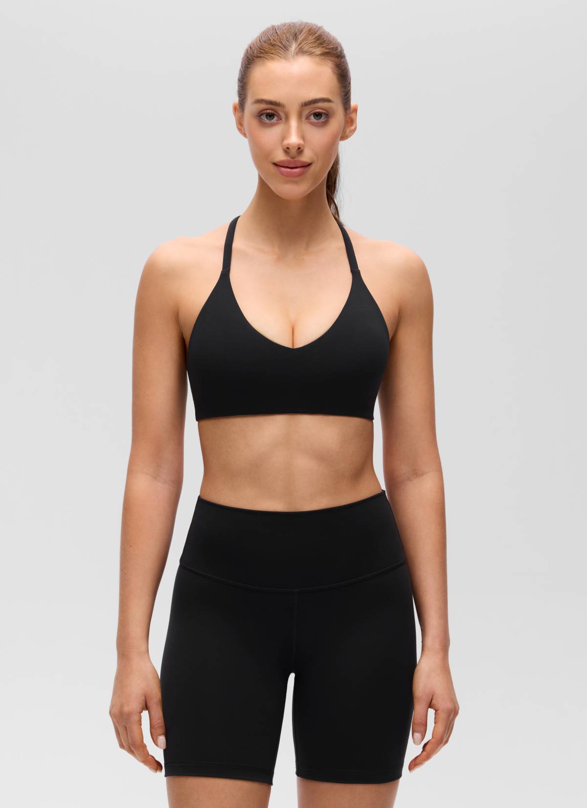 CRZ YOGA Mujer Butterluxe Escote en V Espalda en U Tirantes Finos Negro