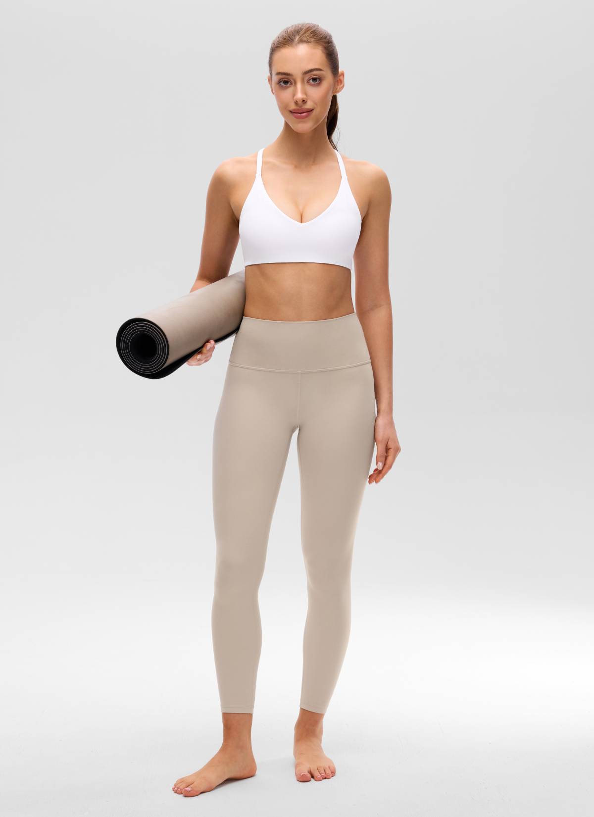 CRZ YOGA Mujer Butterluxe Escote en V Espalda en U Tirantes Finos blanco