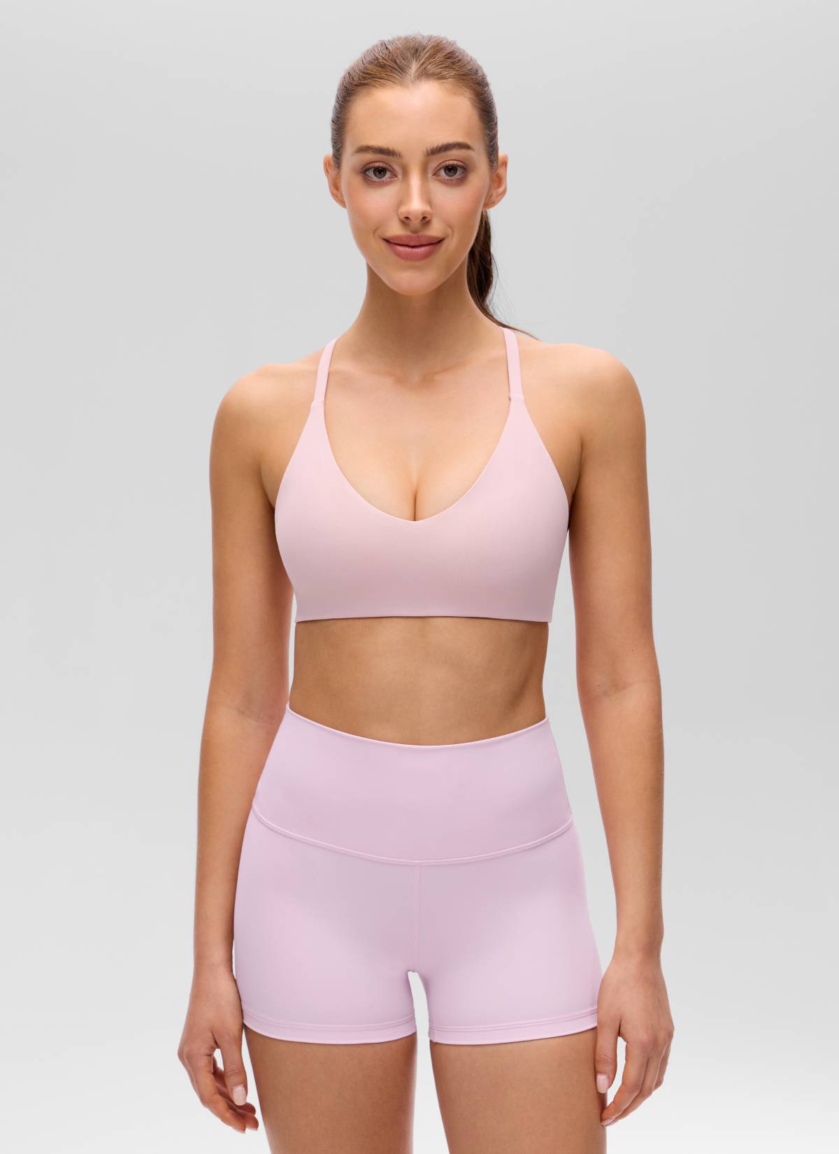 CRZ YOGA Mujer Butterluxe Escote en V Espalda en U Tirantes Finos Haze Rosa