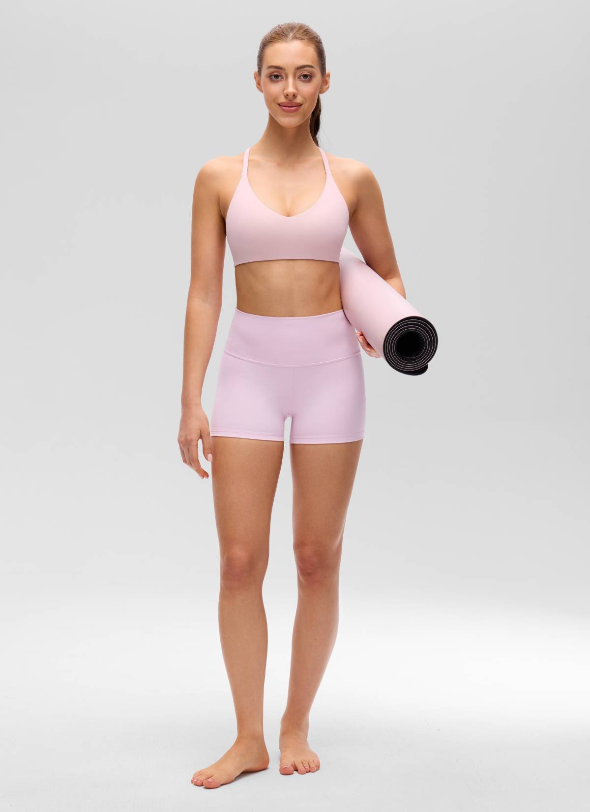 CRZ YOGA Mujer Butterluxe Escote en V Espalda en U Tirantes Finos Haze Rosa