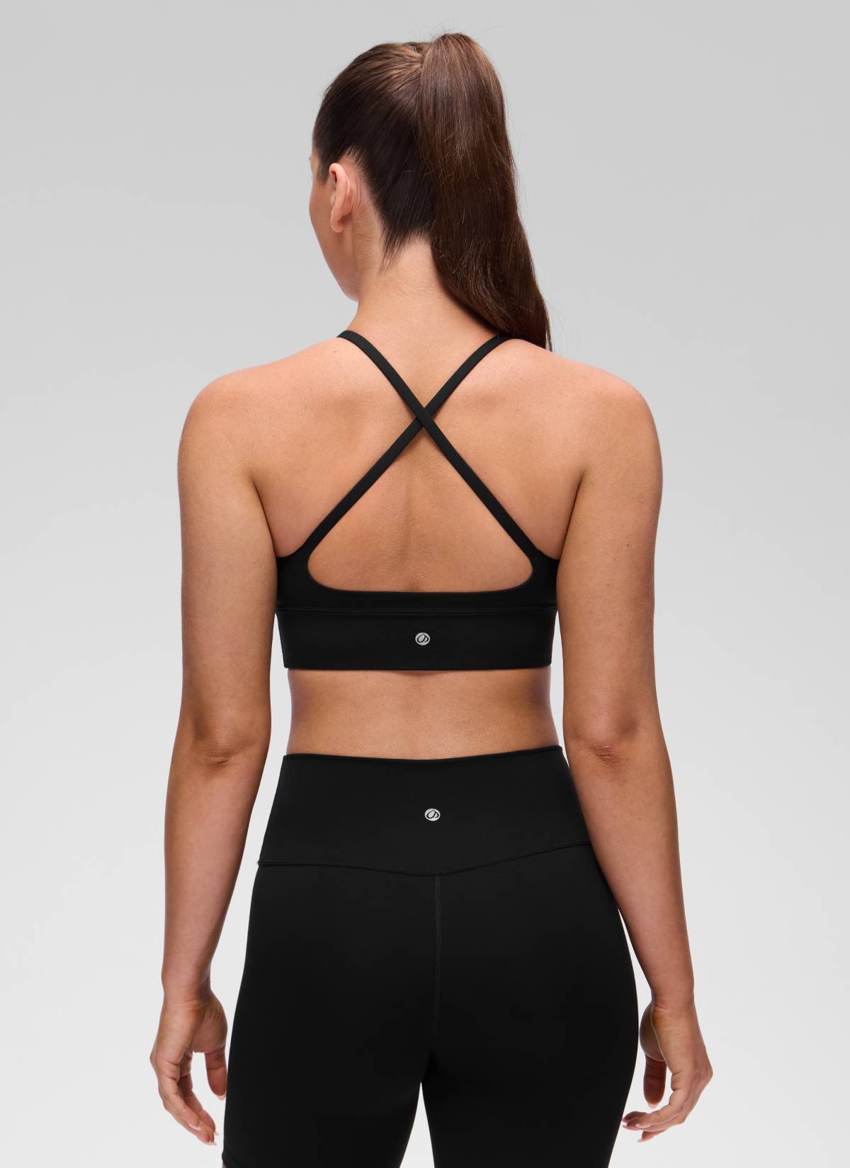 CRZ YOGA Mujer Butterluxe Sujetador Deportivo V Neck Espalda Cruzada Negro
