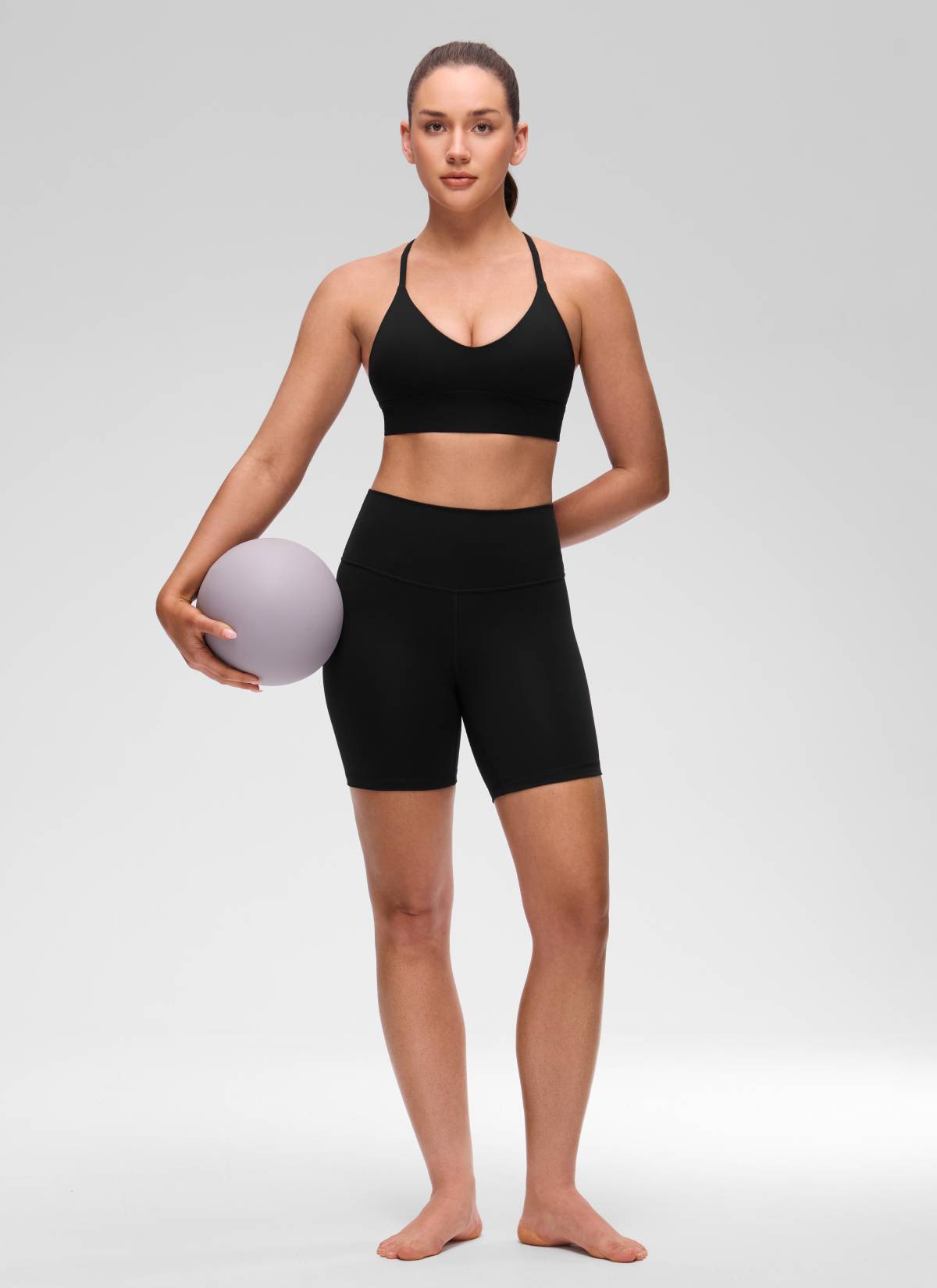 CRZ YOGA Mujer Butterluxe Sujetador Deportivo V Neck Espalda Cruzada Negro