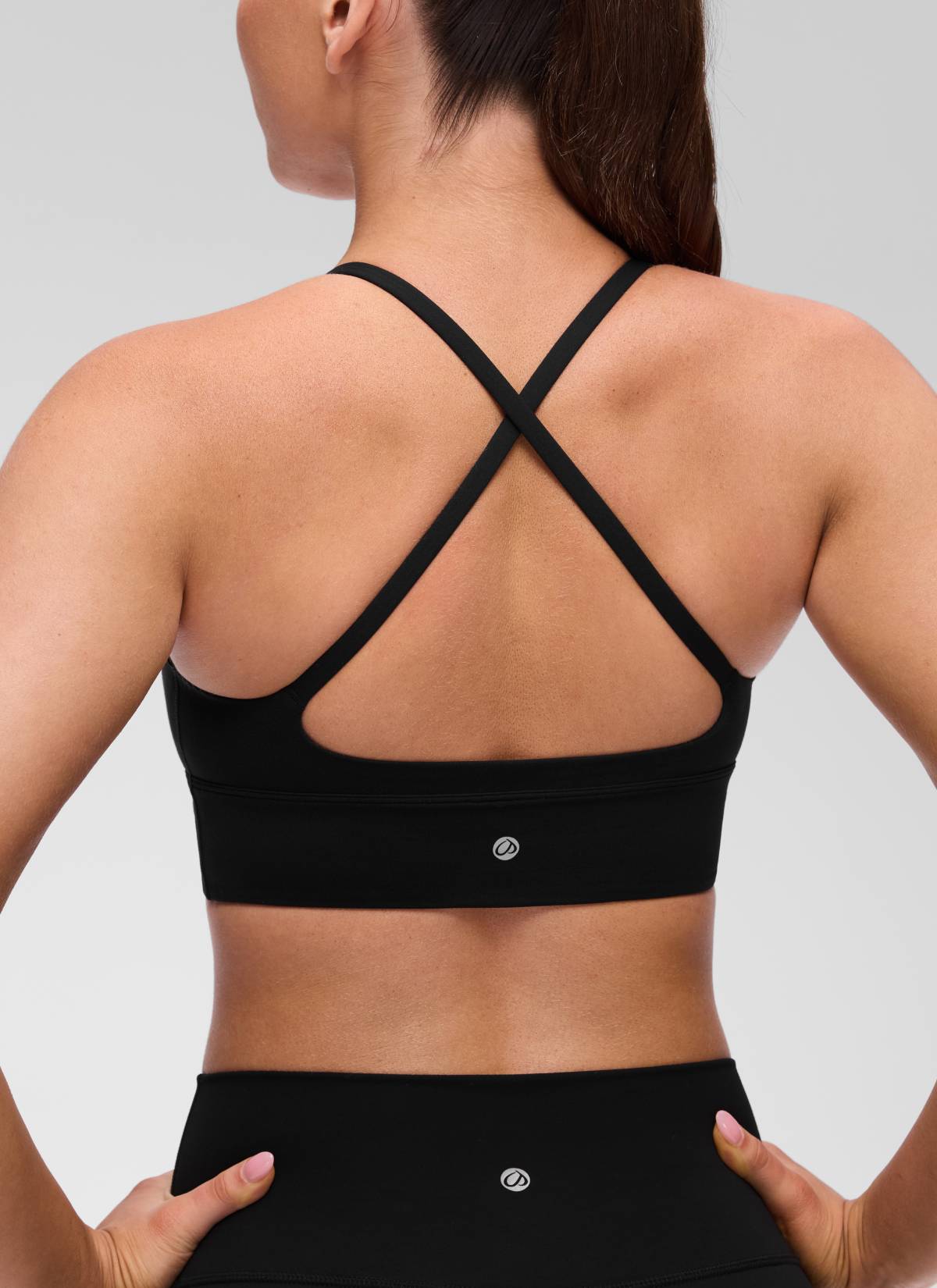 CRZ YOGA Mujer Butterluxe Sujetador Deportivo V Neck Espalda Cruzada Negro