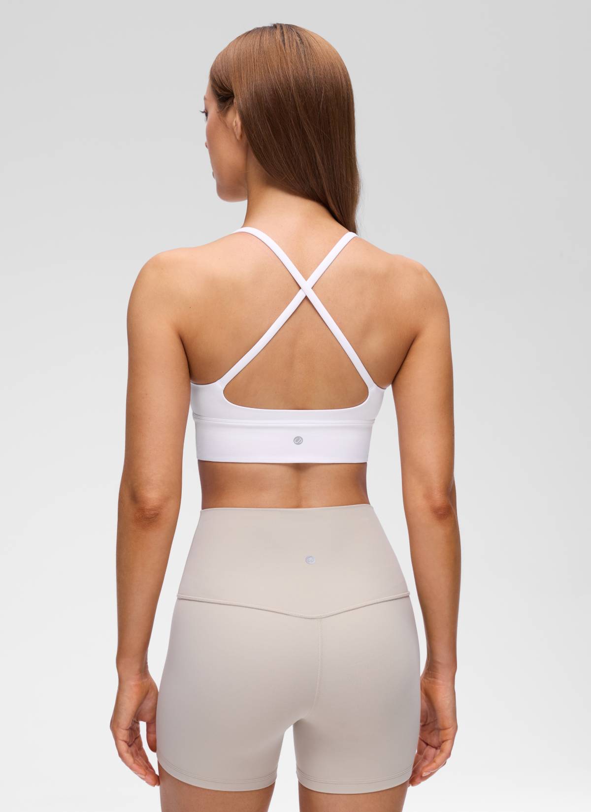 CRZ YOGA Mujer Butterluxe Sujetador Deportivo V Neck Espalda Cruzada blanco