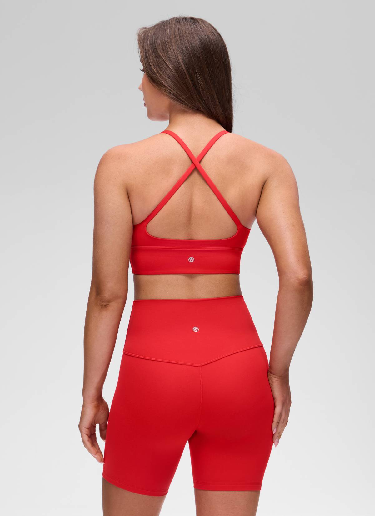 CRZ YOGA Mujer Butterluxe Sujetador Deportivo V Neck Espalda Cruzada Rojo Profundo
