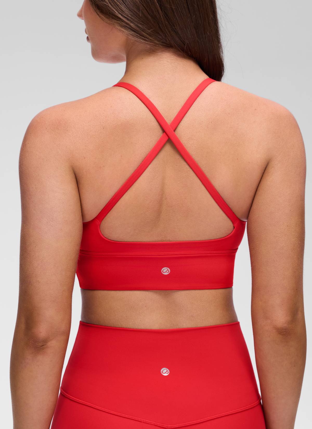 CRZ YOGA Mujer Butterluxe Sujetador Deportivo V Neck Espalda Cruzada Rojo Profundo