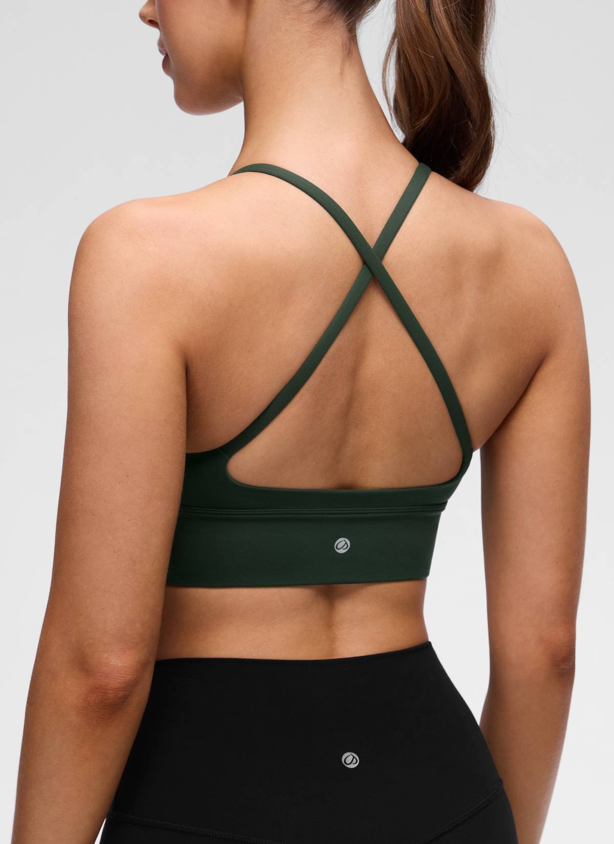CRZ YOGA Mujer Butterluxe Sujetador Deportivo V Neck Espalda Cruzada Leyenda Verde