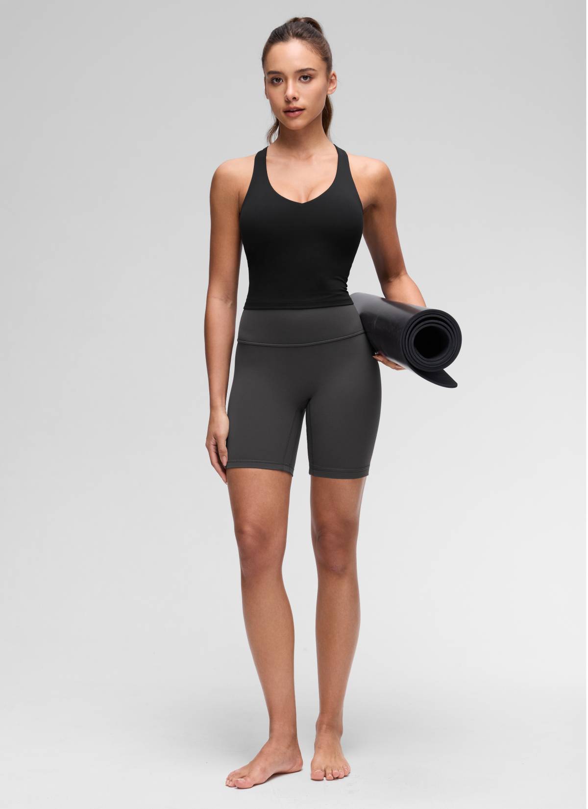 CRZ YOGA para Mujer Butterluxe Yoga Escote en V y Espalda Deportiva Negro