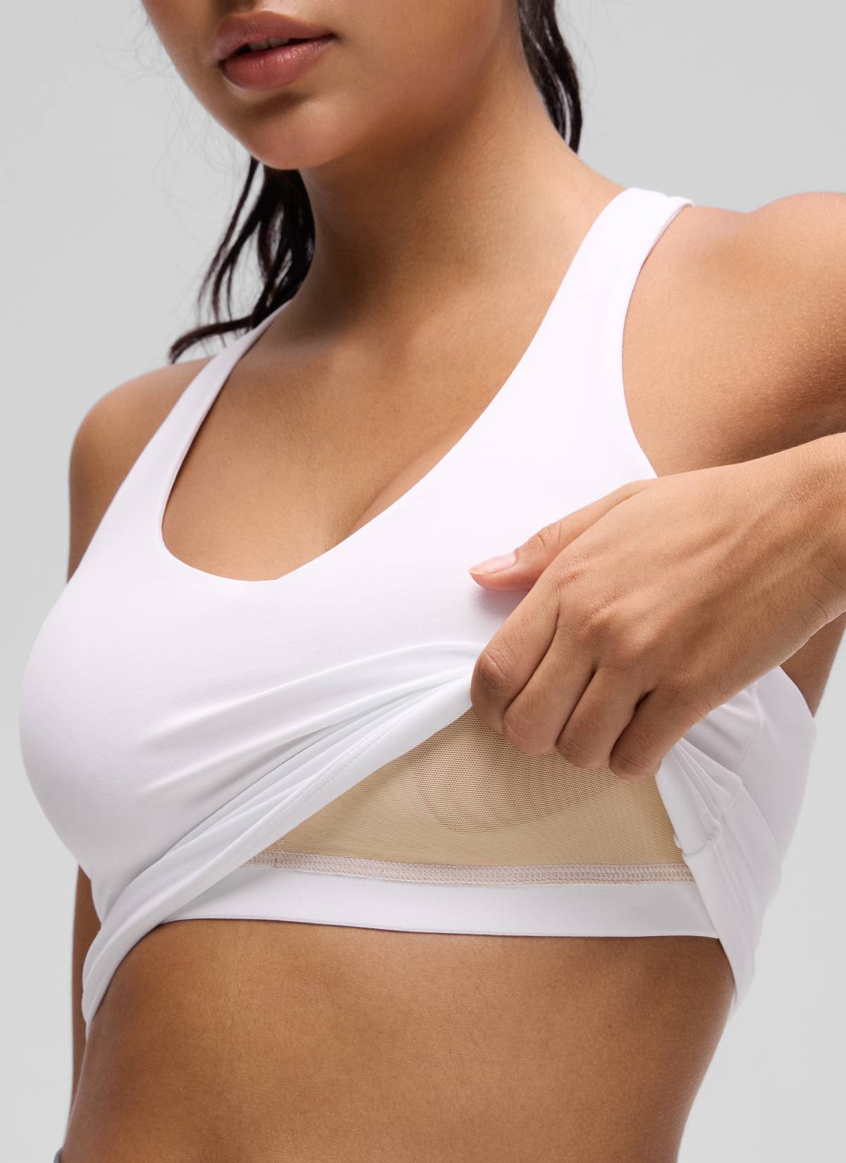 CRZ YOGA para Mujer Butterluxe Yoga Escote en V y Espalda Deportiva blanco