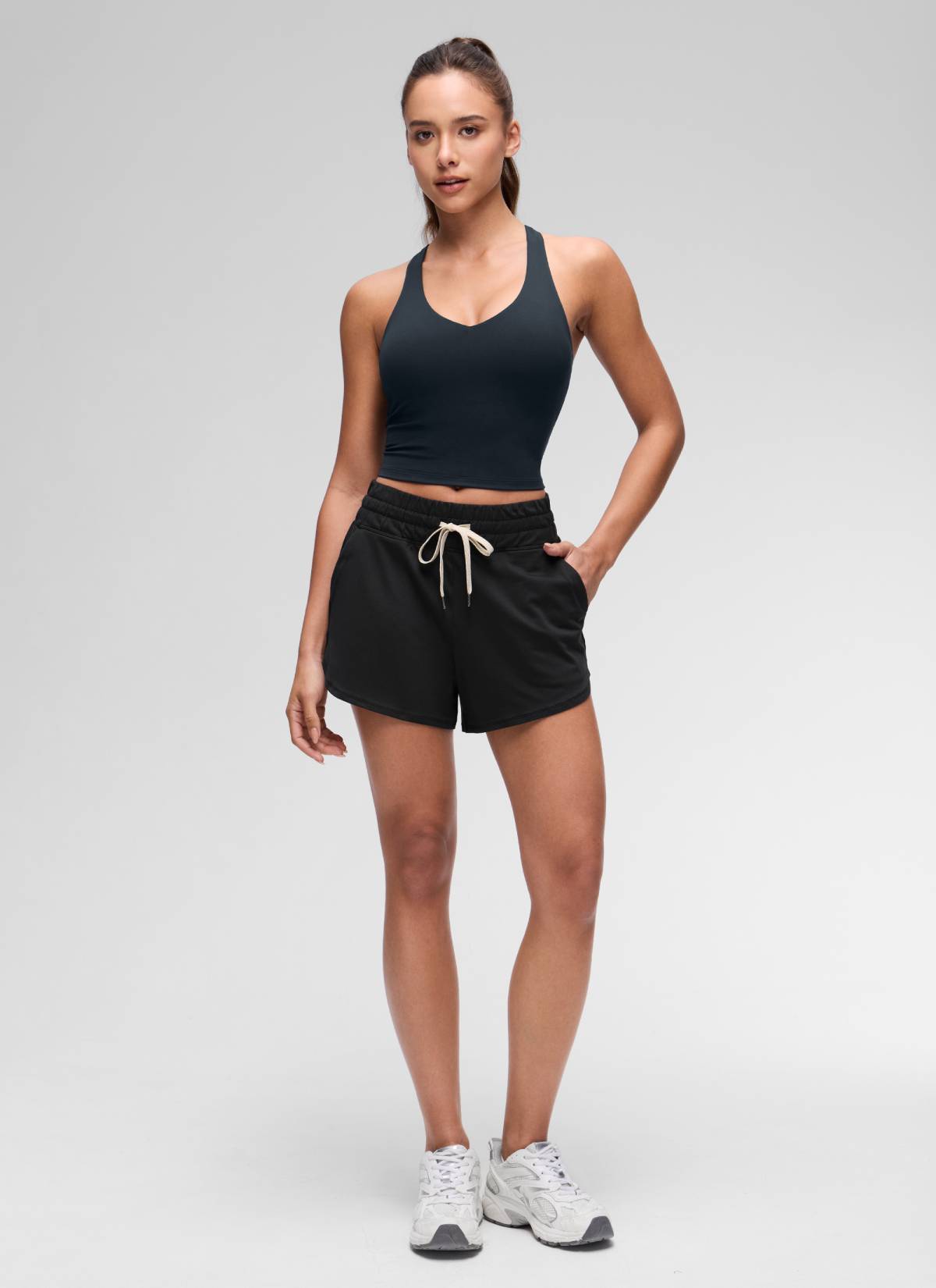 CRZ YOGA para Mujer Butterluxe Yoga Escote en V y Espalda Deportiva True Navy