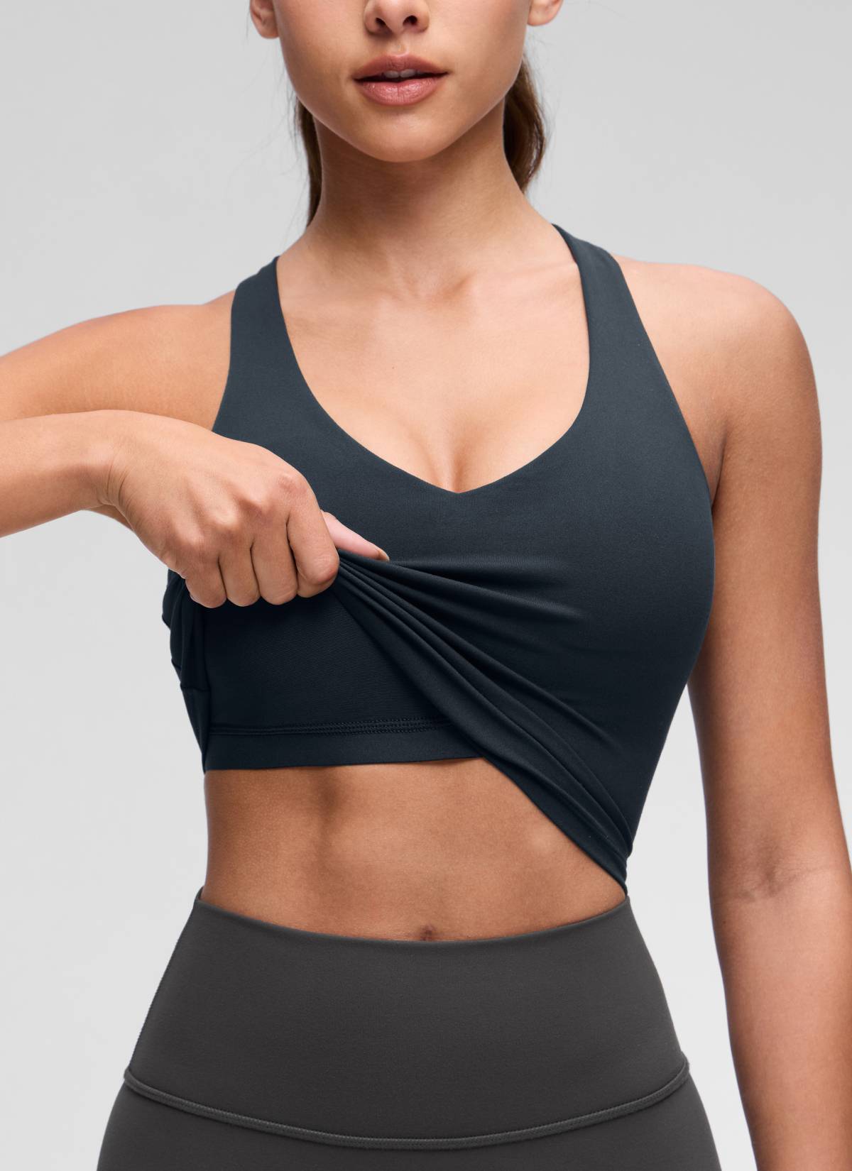CRZ YOGA para Mujer Butterluxe Yoga Escote en V y Espalda Deportiva True Navy