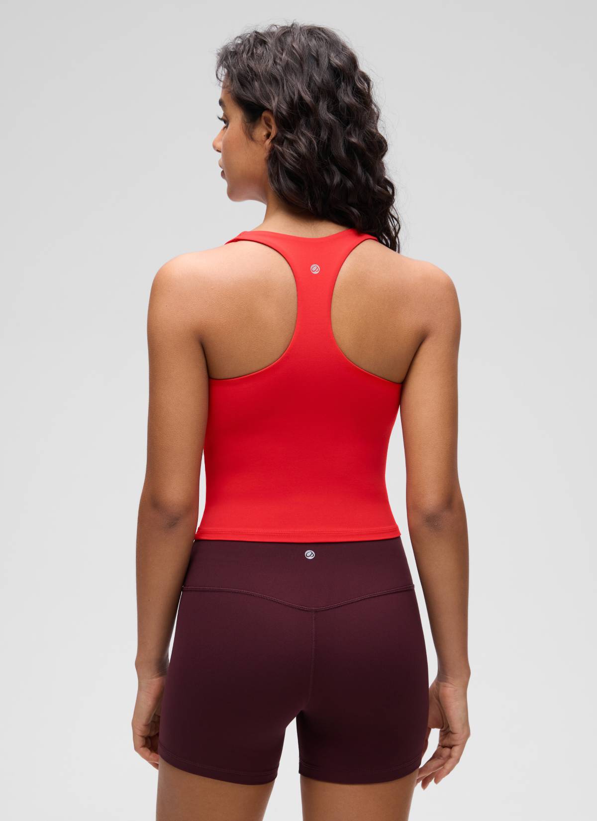 CRZ YOGA para Mujer Butterluxe Yoga Escote en V y Espalda Deportiva Rojo Profundo