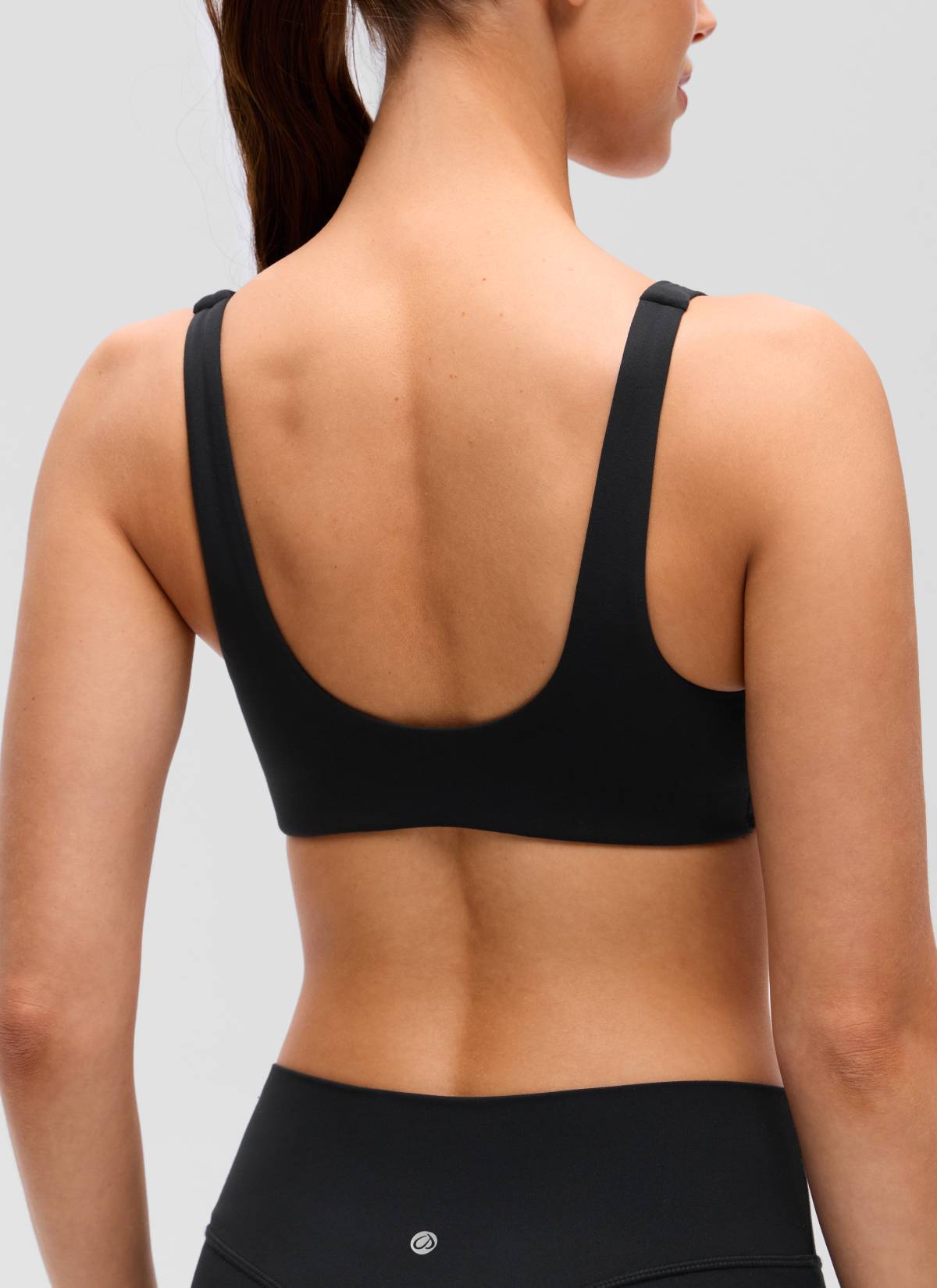 CRZ YOGA Mujer Butterluxe Yoga Twist V Neck U Back Sujetador Deportivo Negro