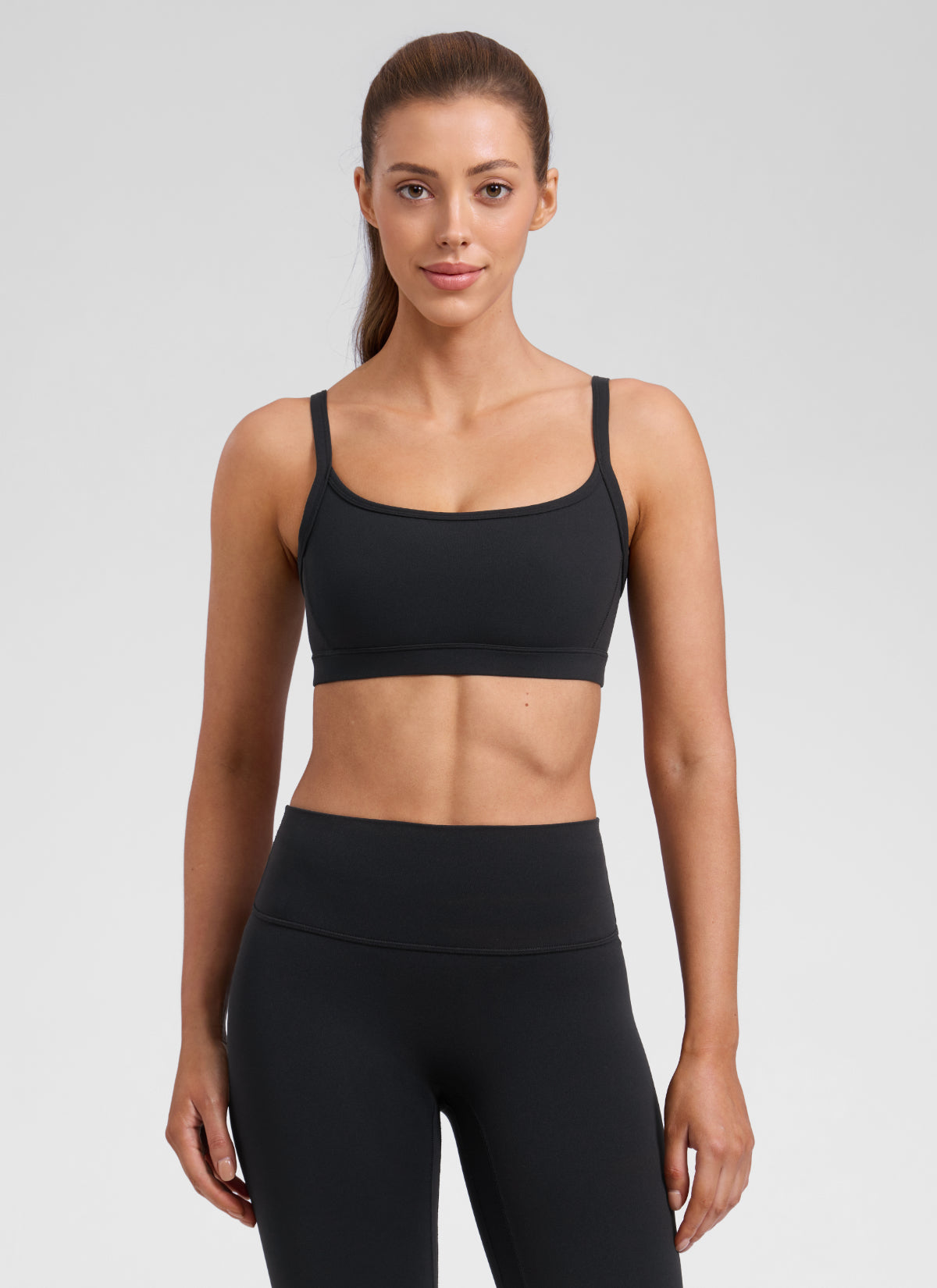 CRZ YOGA Butterlift® Sujetador sport cuello redondo doble forro Negro