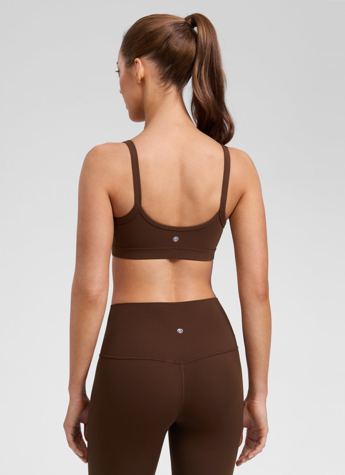 CRZ YOGA Butterlift® Sujetador sport cuello redondo doble forro Marrón Lava