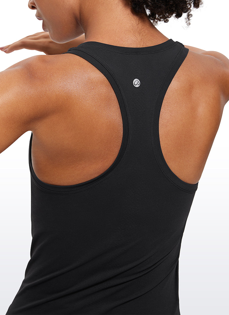 Camiseta de Tirantes con Espalda Cruzada y Cuello Redondo sin Costuras