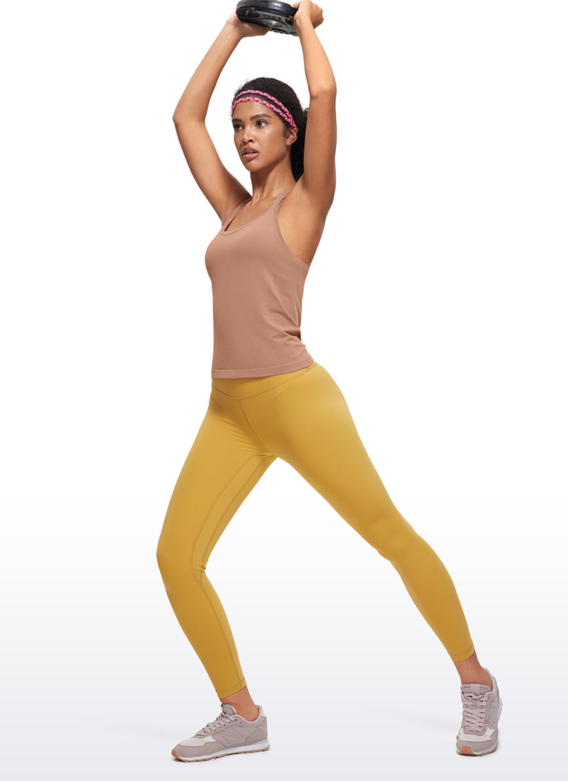 CRZ YOGA Camiseta sin Costuras de Cuello Redondo para Mujer Salvia gris