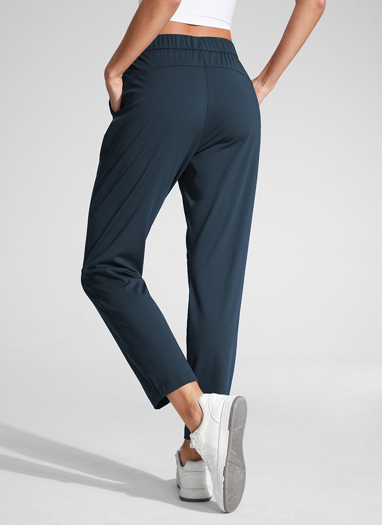 CRZ YOGA Pantalones con Cordón Elástico 7/8 de 27 Pulgadas para Mujer True Navy