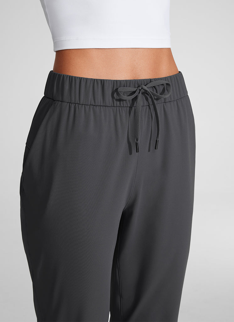 CRZ YOGA Pantalones con Cordón Elástico 7/8 de 27 Pulgadas para Mujer Gris Tinta