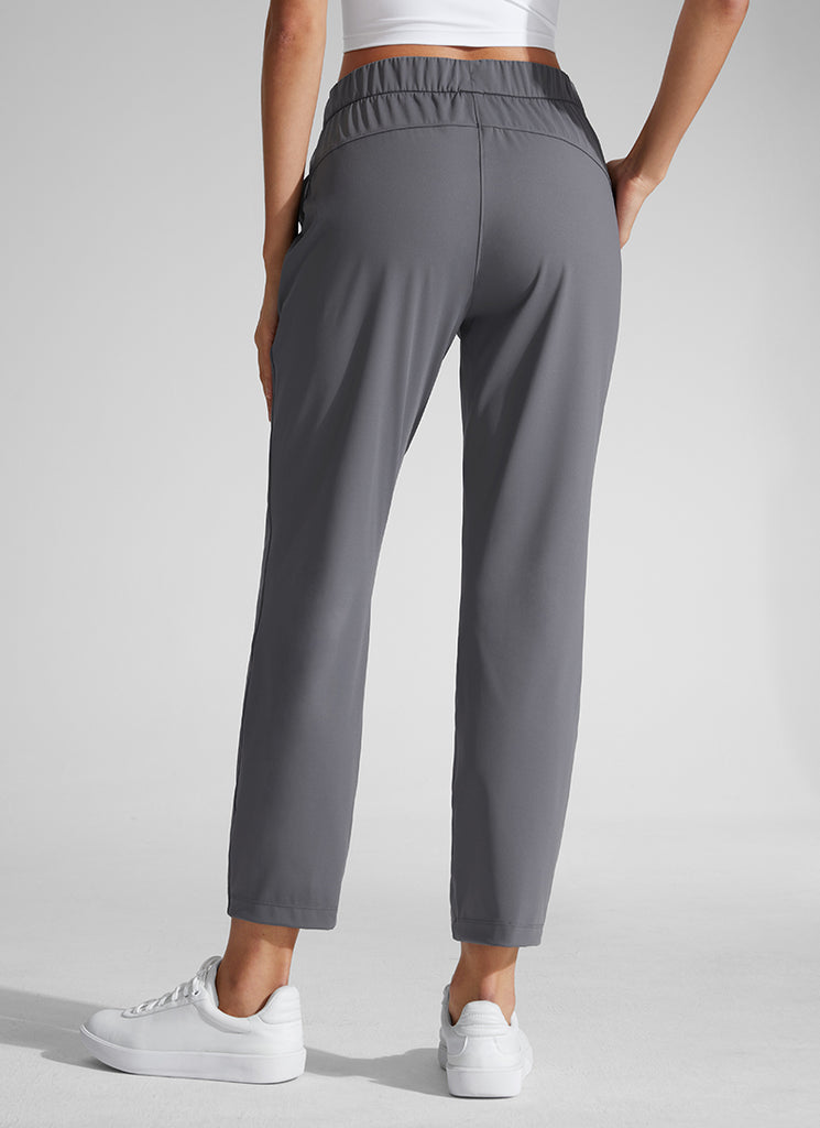 CRZ YOGA Pantalones con Cordón Elástico 7/8 de 27 Pulgadas para Mujer Gris Tinta