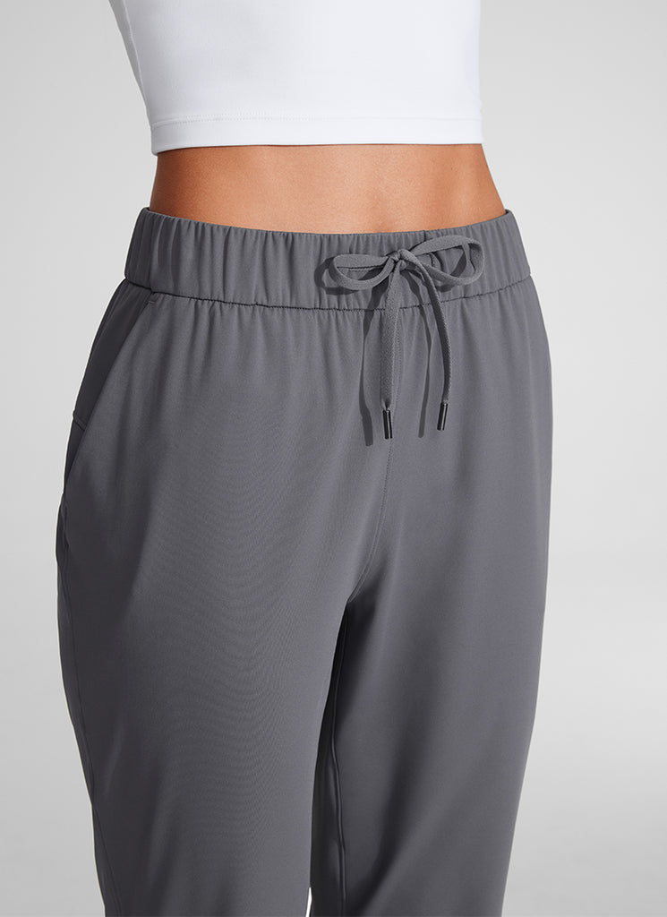 CRZ YOGA Pantalones con Cordón Elástico 7/8 de 27 Pulgadas para Mujer Carbono oscuro