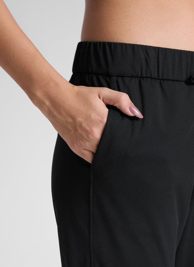 CRZ YOGA Jogger de Viaje con Cordón Elástico de 27 Pulgadaspara Mujer Negro