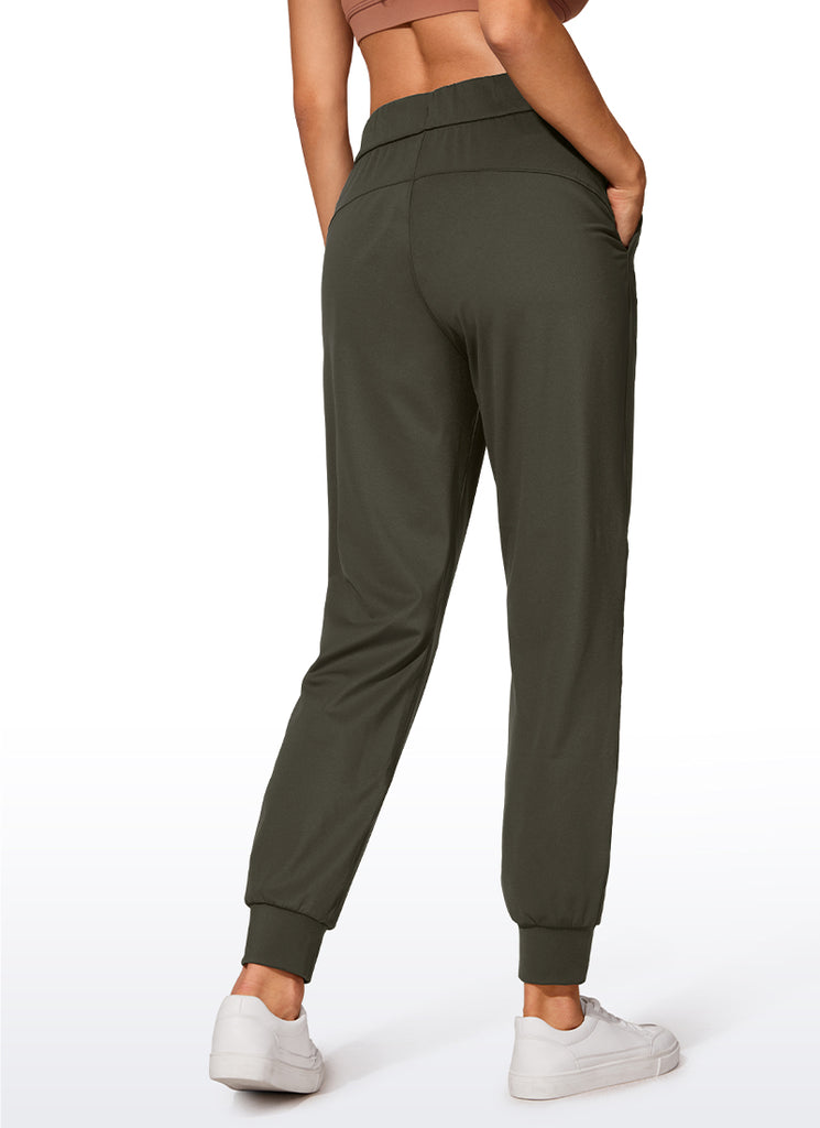 CRZ YOGA Jogger de Viaje con Cordón Elástico de 27 Pulgadaspara Mujer Verde Oliva