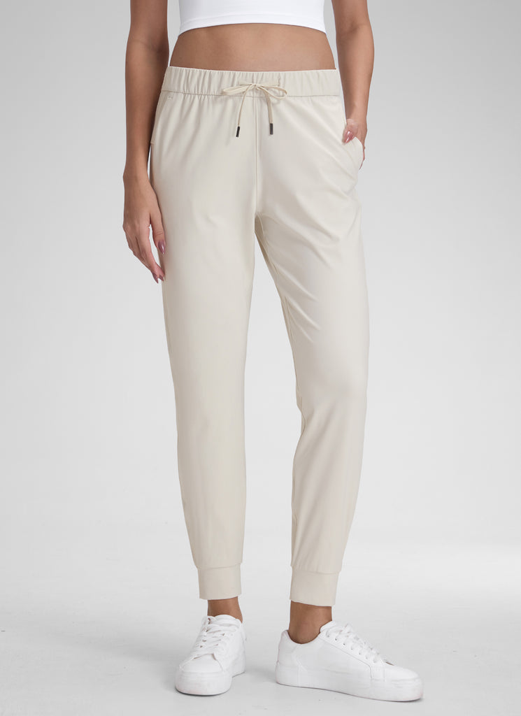 CRZ YOGA Jogger de Viaje con Cordón Elástico de 27 Pulgadaspara Mujer Blanca Lechosa