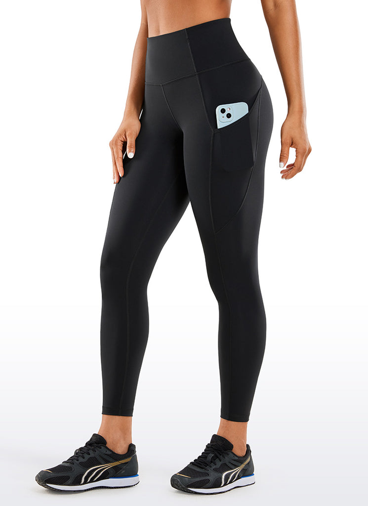 CRZ YOGA  Nakedfeel Leggings con Bolsillos de 25 Pulgadas para Mujer Negro