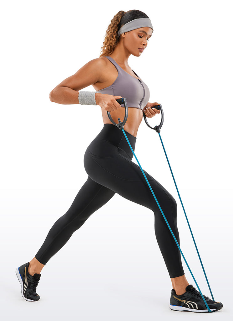 CRZ YOGA  Nakedfeel Leggings con Bolsillos de 25 Pulgadas para Mujer Negro