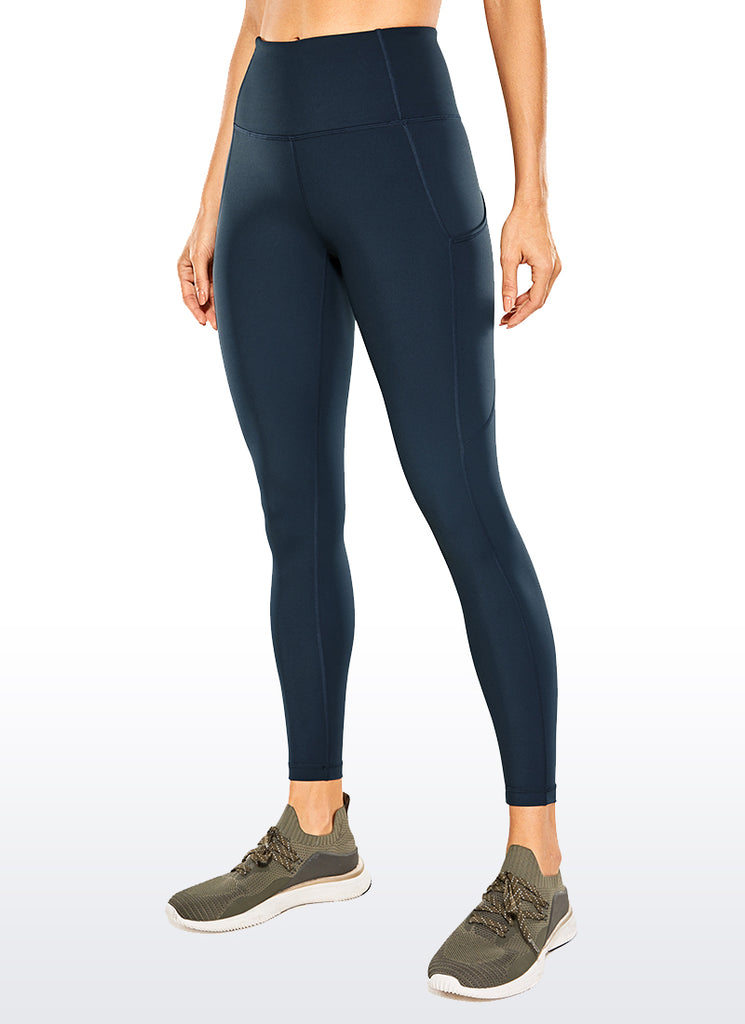 CRZ YOGA  Nakedfeel Leggings con Bolsillos de 25 Pulgadas para Mujer Melanita