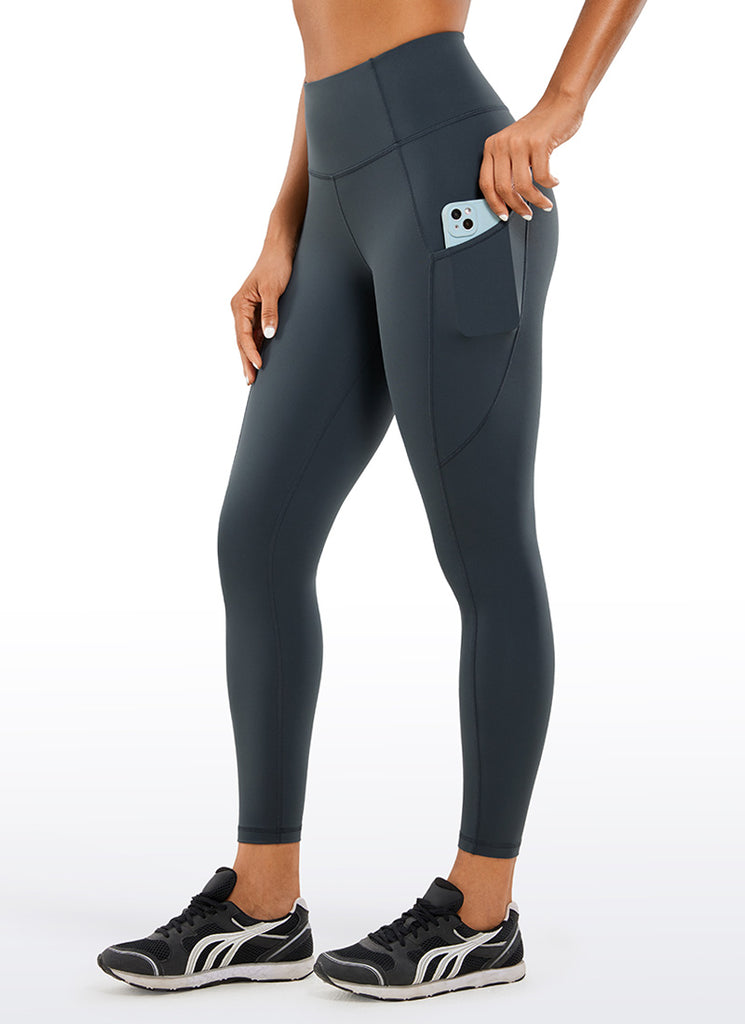 CRZ YOGA  Nakedfeel Leggings con Bolsillos de 25 Pulgadas para Mujer Negro