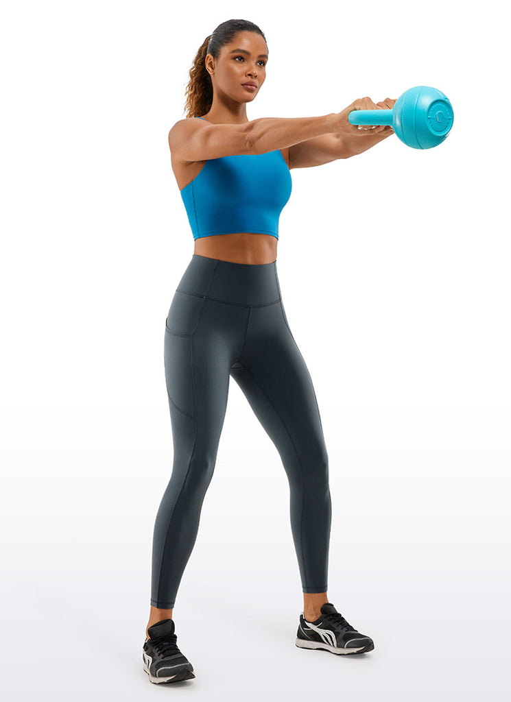 CRZ YOGA  Nakedfeel Leggings con Bolsillos de 25 Pulgadas para Mujer Melanita