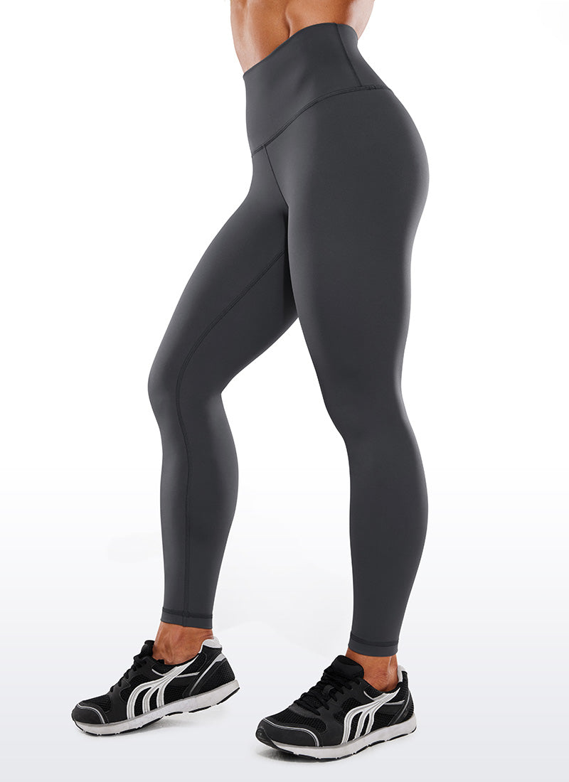 CRZ YOGA Leggings de Compresión de Tiro Alto de 28 Pulgadas para Mujer Gris Tinta