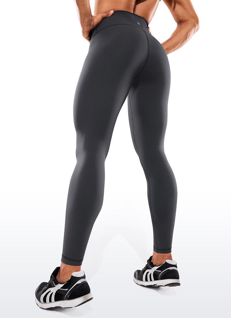 CRZ YOGA Leggings de Compresión de Tiro Alto de 28 Pulgadas para Mujer Gris Tinta