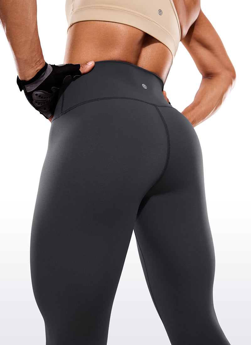 CRZ YOGA Leggings de Compresión de Tiro Alto de 28 Pulgadas para Mujer Gris Tinta