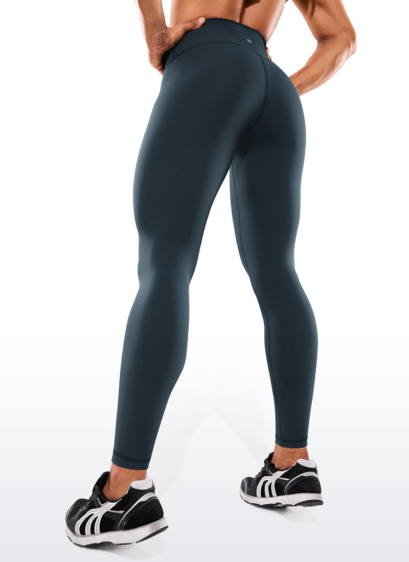 CRZ YOGA Leggings de Compresión de Tiro Alto de 28 Pulgadas para Mujer True Navy