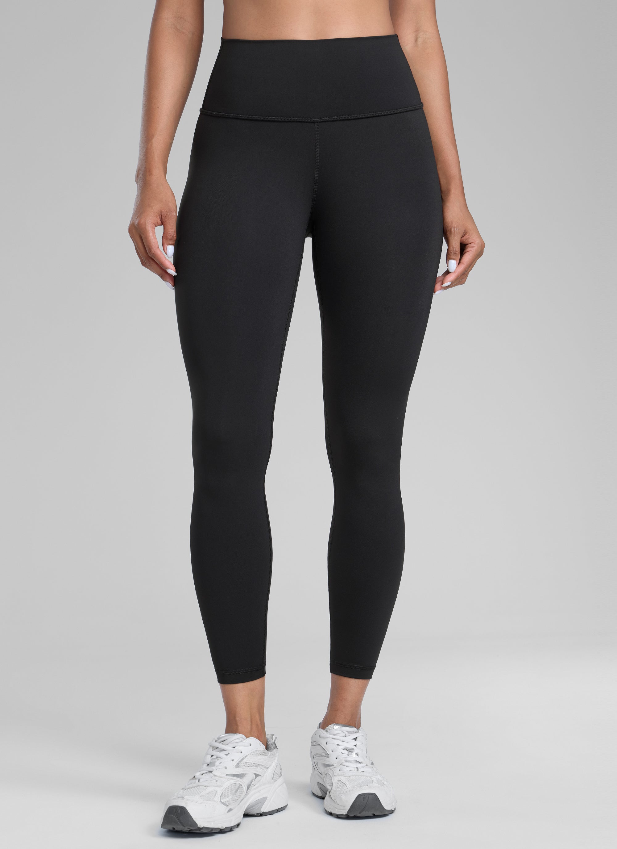 CRZ YOGA Mujeres Leggings de Compresión Hugged Feeling de 25 Pulgadas Negro