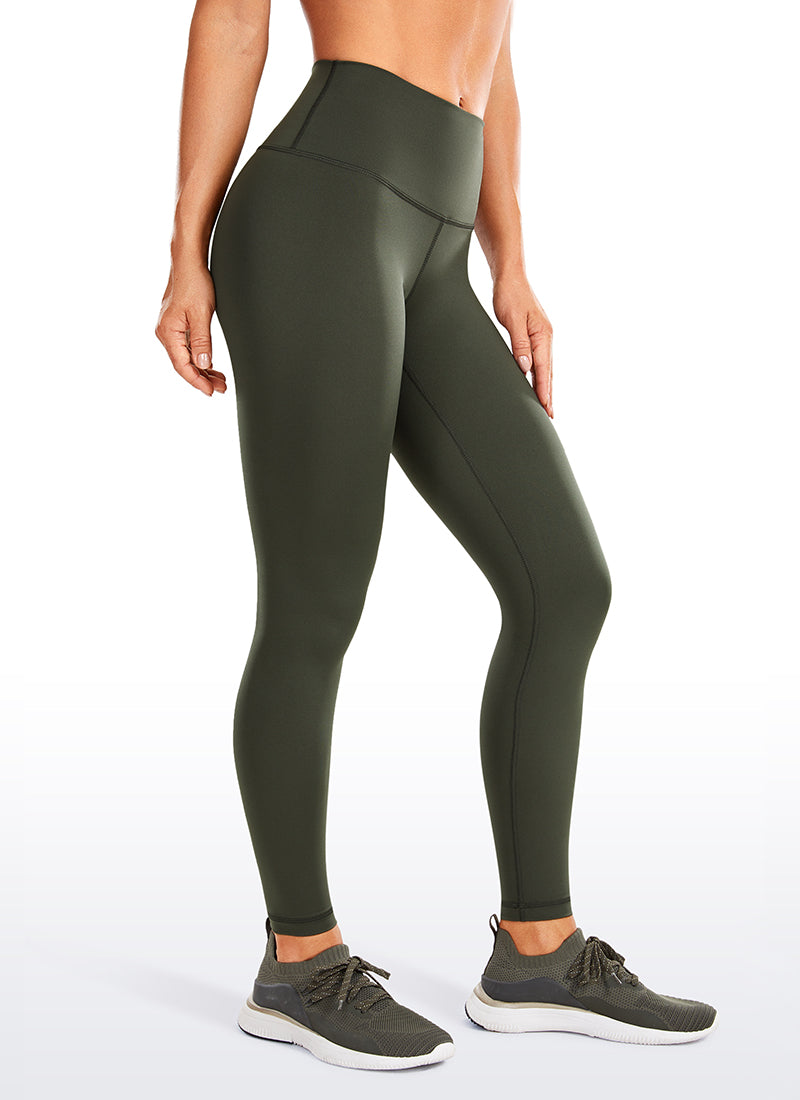 CRZ YOGA Mujeres Leggings de Compresión Hugged Feeling de 25 Pulgadas Gris oliva