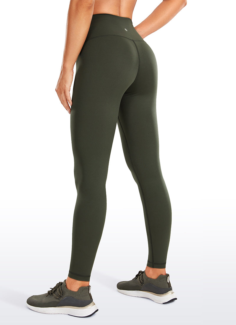 CRZ YOGA Mujeres Leggings de Compresión Hugged Feeling de 25 Pulgadas Gris oliva