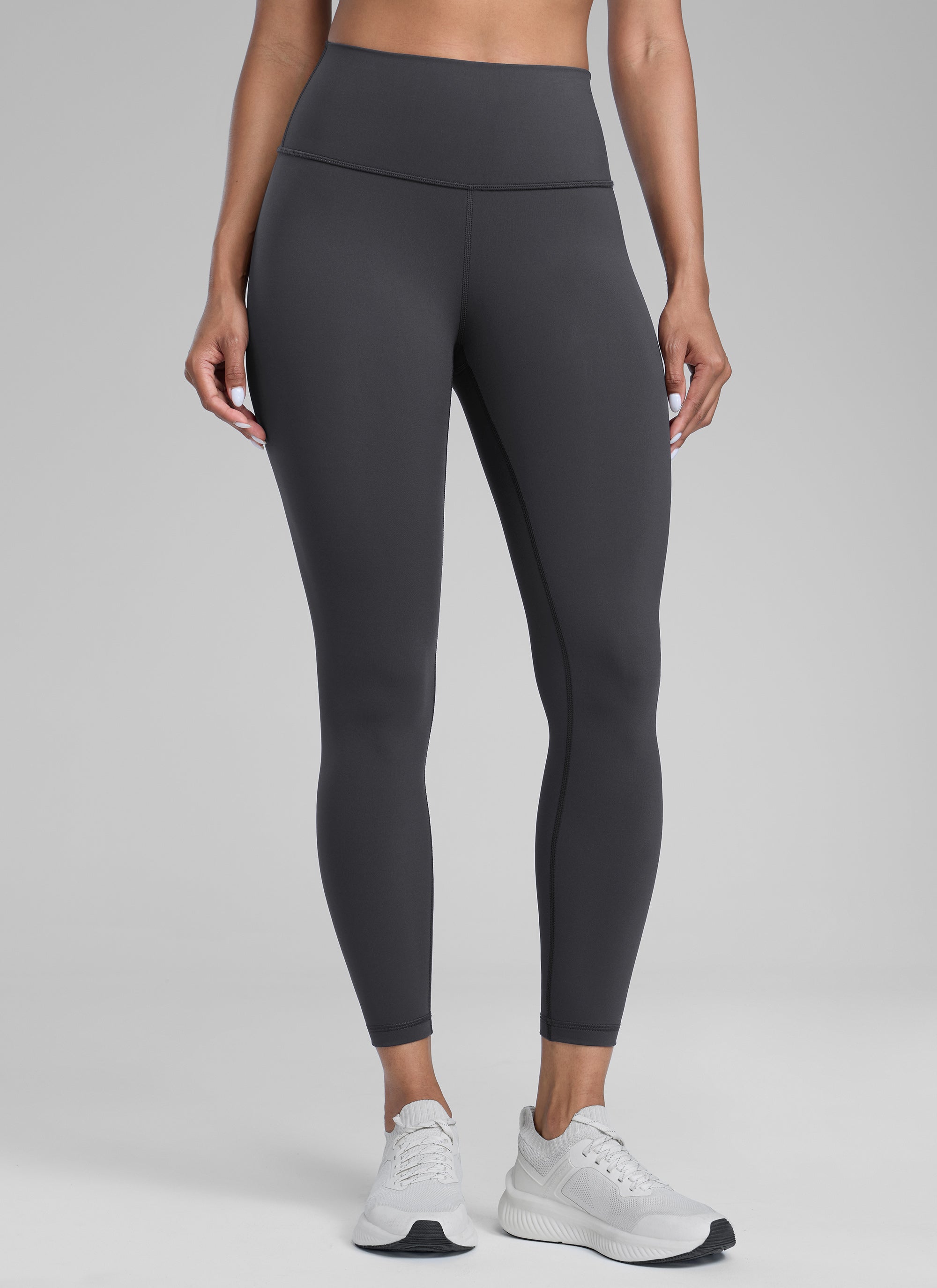 CRZ YOGA Mujeres Leggings de Compresión Hugged Feeling de 25 Pulgadas Gris Tinta