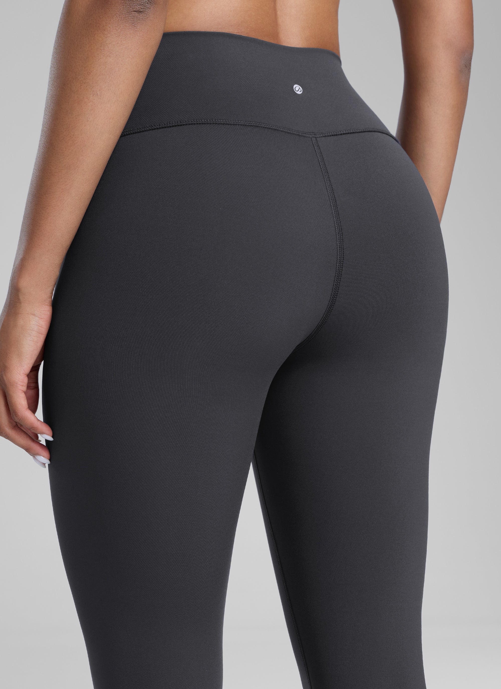 CRZ YOGA Mujeres Leggings de Compresión Hugged Feeling de 25 Pulgadas Gris Tinta