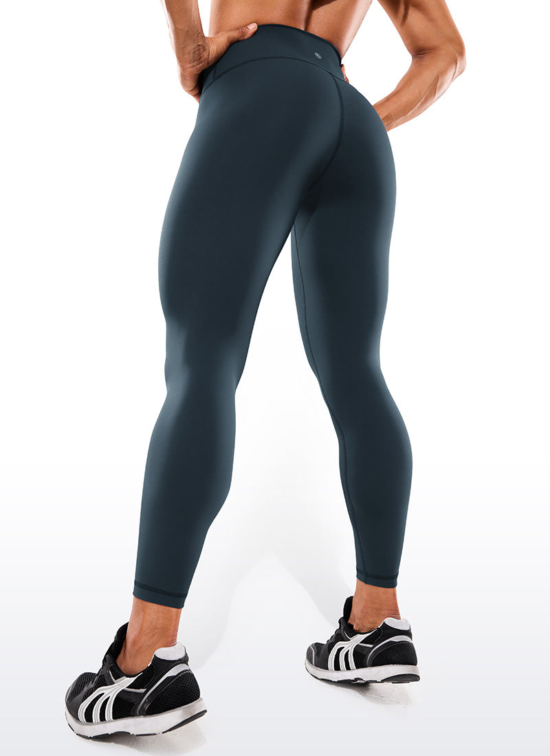 CRZ YOGA Mujeres Leggings de Compresión Hugged Feeling de 25 Pulgadas True Navy