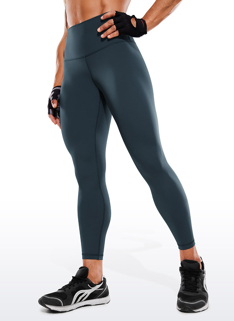 CRZ YOGA Mujeres Leggings de Compresión Hugged Feeling de 25 Pulgadas True Navy