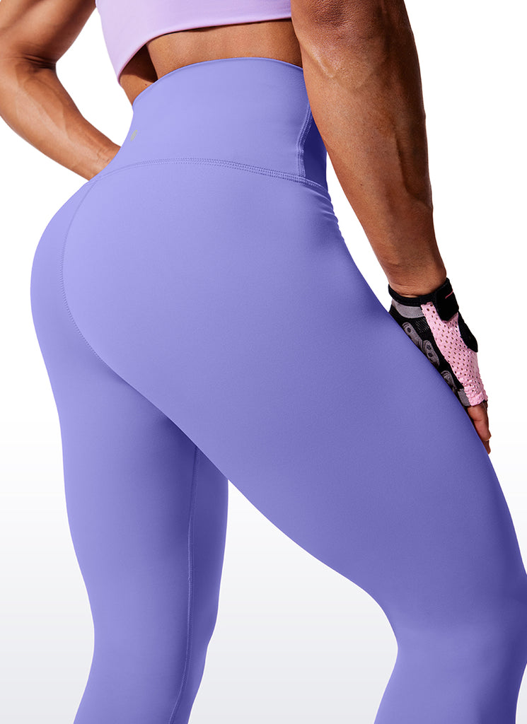 CRZ YOGA Mujeres Leggings de Compresión Hugged Feeling de 25 Pulgadas Lavanda Oscura Morada