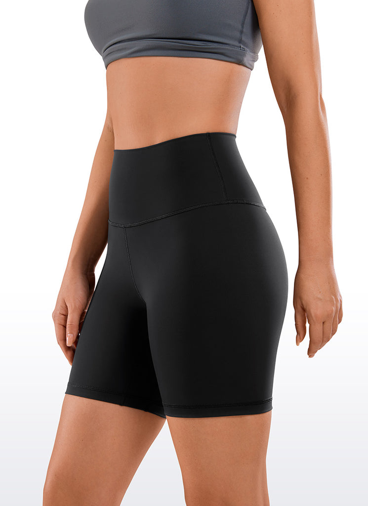 CRZ YOGA Nakedfeel Pantalones Yoga para Mujer de 6 Pulgadas Negro